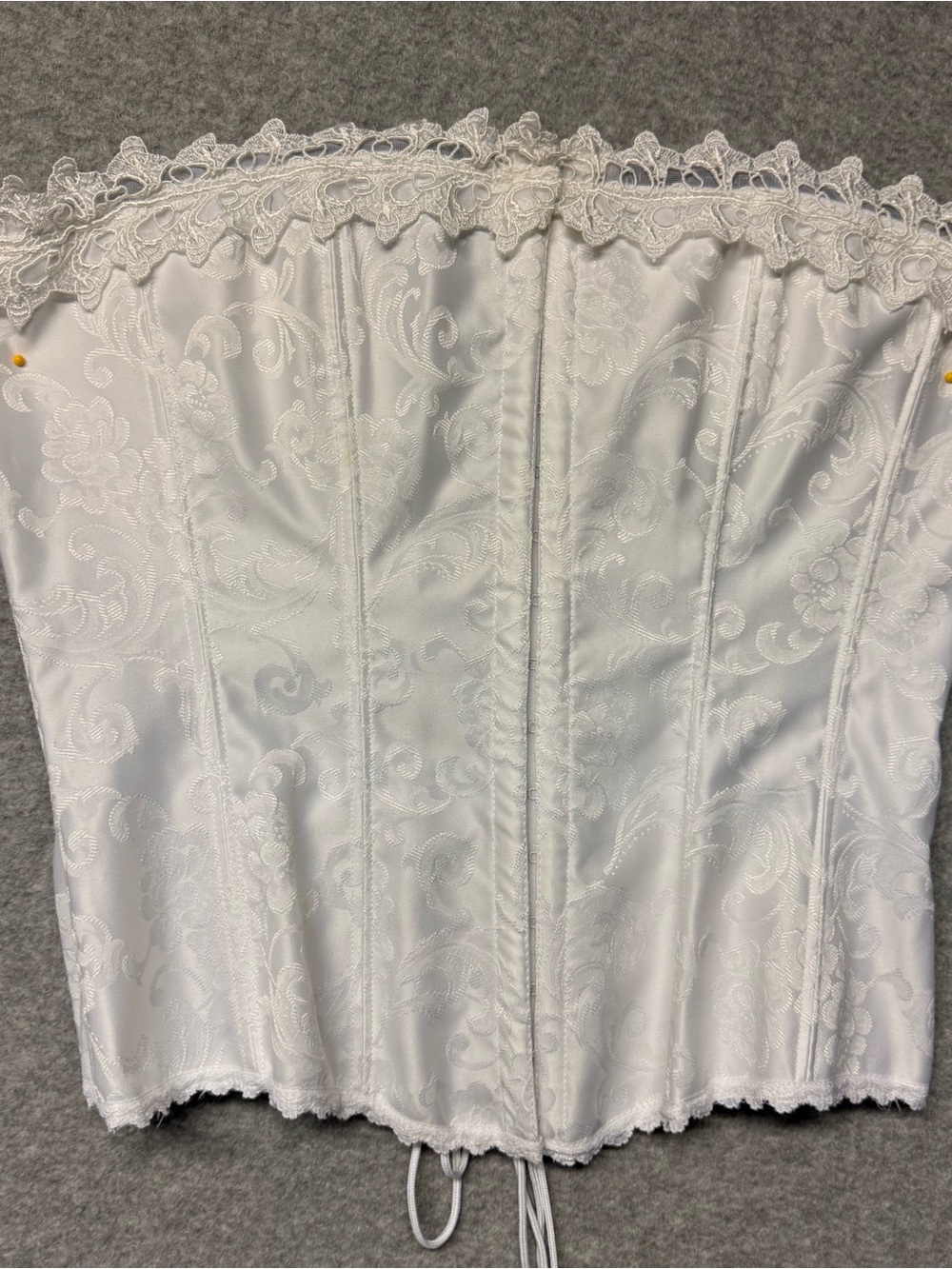 Frederick's of Hollywood Strapless Corset White Size 36 Adjustable Bridal Boned